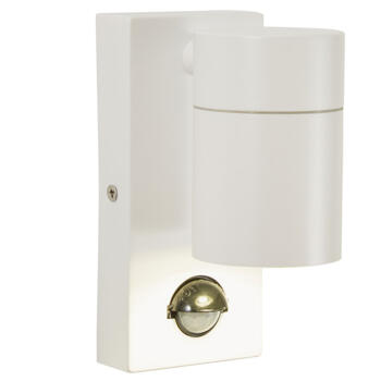 White IP44 LED GU10 Outdoor Wall Light With PIR Sensor - Fitting