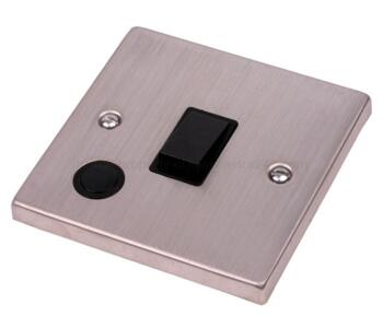 Stainless Steel 20A DP Switch - Flex Out - With Black Interior