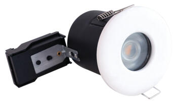 White Fixed IP65 Fire Rated Shower Downlight GU10	 - Fitting	