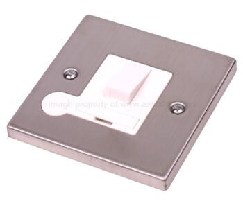 Stainless Steel Switched Fused Spur 13A DP - With White Interior