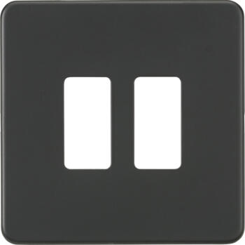 Anthracite Grey Toggle Grid Switch - 2 Gang Plate