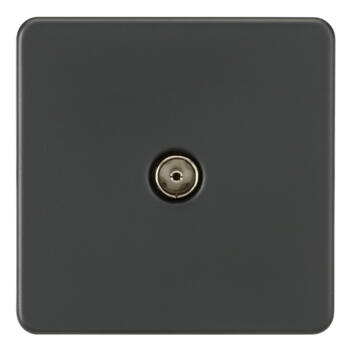 Screwless Anthracite Grey TV & Satellite Sockets - 1 Gang TV Coaxial