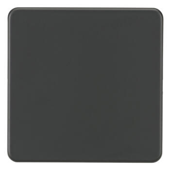 Screwless Anthracite Grey Blank Plate - 1 Gang Single