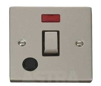 Pearl Nickel 20A DP Switch/Neon Flex Out Ingot - With Black Interior