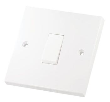 White 45A Cable Outlet with Optional Cable Entry & Cable Clamp - 45A Cooker Outlet