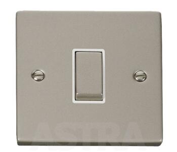 Pearl Nickel Intermediate Switch - 1 Gang - With White Interior