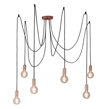 Vintage Copper Studio 6 Cord Light Pendant - 6 Lights Fitting