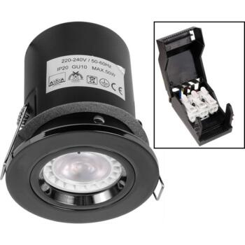 Black Nickel Fire Rated Downlight Fixed GU10 - Fitting Only