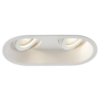 White Twin GU10 Adjustable Round Anti-Glare Downlight - Twin Spotlight