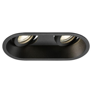 Matt Black Twin GU10 Adjustable Round Anti-Glare Downlight - Twin Spotlight