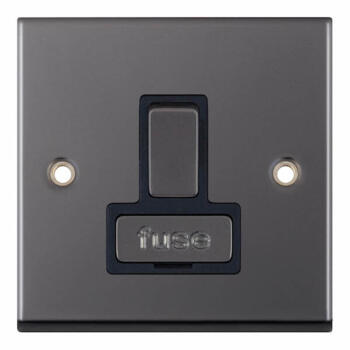 Black Nickel 13A Fused Spur Connection Unit - Switched 