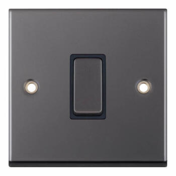 Black Nickel Light Switch - 1 Gang Intermediate