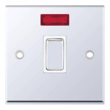 Polished Chrome 20A DP Isolator Switch  - With Neon