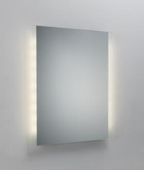 Battery Operated IP44 LED Edge Lit Bathroom Mirror - Frosted Edge