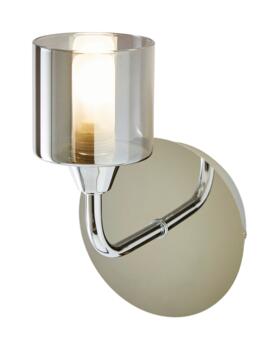 Chrome Single Up or Down G9 Wall Light With Smoked Glass - Chrome/Glass