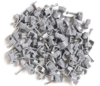 Selectric Cable Clips for Twin & Earth Cable - Flat - Grey - 1mm - Box of 100