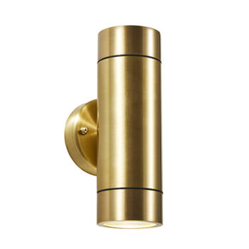 Brass GU10 LED IP54 Up/Down Wall Downlight - Brass 