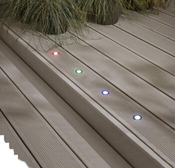 Stainless Steel Smart Compatible 10 x RGB Colour Changing LED 12V Decking Lights Kit - RGB 55 Lumens