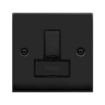 Matt Black 13A Fused Spur - Switched Fused Spur