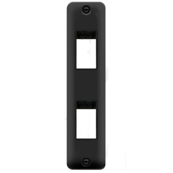 Curved Matt Black Double Architrave Light Switch - 2 Gang - Double