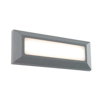 Grey Rectangular LED Outdoor Surface Mounted Wall Guide Light IP65 Mains 240V - Direct Light 