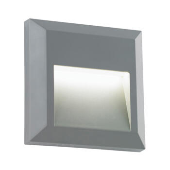 Grey Square LED Outdoor Surface Mounted Wall Guide Light IP65 Mains 240V - Indirect Light