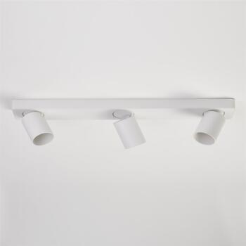 Matt White 3 Light Adjustable GU10 Ceiling or Wall Spotlight Bar - 3 Light