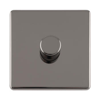 Screwless Black Nickel Dimmer Switch LED Compatible - 1 Gang 2 Way Single