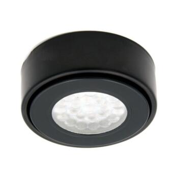 Matt Black Circular IP44 240V 1.5W LED Under Cabinet Light - Cool White