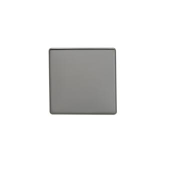 Screwless Black Nickel Blank Plates - 1 Gang Single Plate 