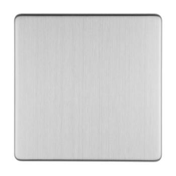 Screwless Stainless Steel Blank Plates - 1 Gang Single Plate 