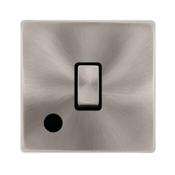 Screwless Brushed Steel 20A DP Switch Flex Out - With Black Interior