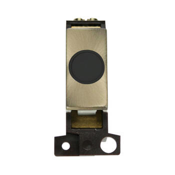 Mini Grid 'Ingot' 20A Flex Outlet Module - Antique Brass with Black Interior