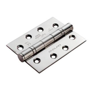 Polished Stainless Steel 102mm Ball Bearing Door Hinges - 1 Pair 