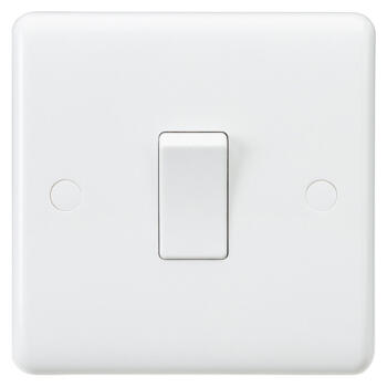 White 10a Light Switch - 1 Gang Intermediate 