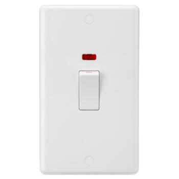 White 45A 2G DP With Neon Switch White Rocker Switch - CU8332NW