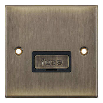 Slimline Antique Brass 13A Fused Spur  - Unswitched