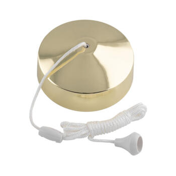 Polished Brass Bathroom Pull Cord Switch - 1 or 2 way