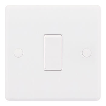 Smooth White Light Switch - 1 Gang 2 Way Single