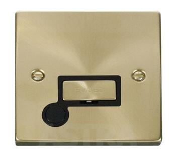 Satin Brass Fused Spur 13A Ingot with Flex Out  - With Black Interior