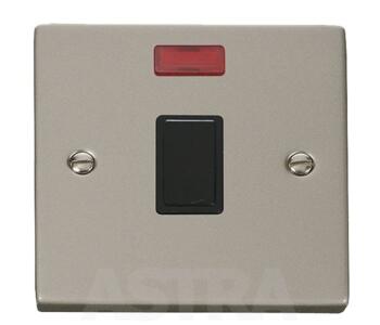 Pearl Nickel 20A DP Switch & Neon Without Flex Out - With Black Interior