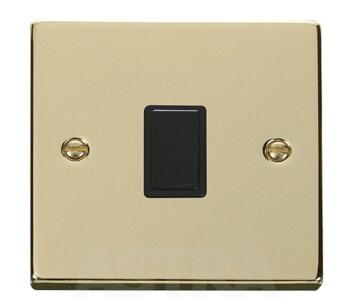 Polished Brass 20A DP Switch Without Flex Out - With Black Interior