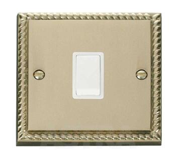 Georgian Brass 20A DP Switch Without Flex Out - With White Interior