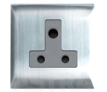 Screwless 5A Single Socket - Brushed S/Steel - Brushed Stainless Steel