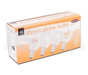 40W SES Golf Ball Bulbs - 45mm Globe Lamp  - Pack of 4 Opal