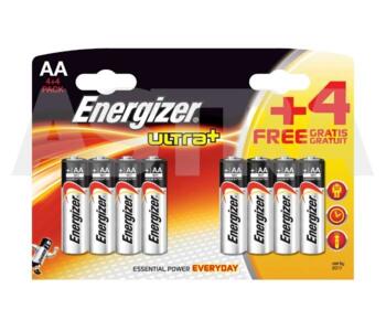 AA Battery - Energizer Ultra+ AA Batteries LR6 - Pack of 4 + 4 Alkaline Batteries