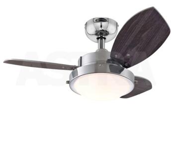Westinghouse Wengue Ceiling Fan with Light 78763 - 30" Chrome Finish