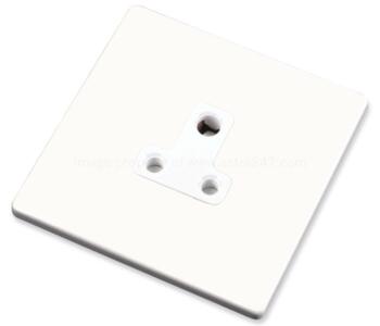 Screwless White Single Round Pin Socket 5A