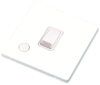 Screwless White 20A DP Switch - Without Neon & With Flex Outlet