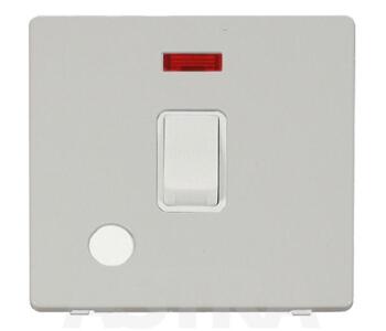 Screwless White 20A DP Switch with Neon & Flex Out